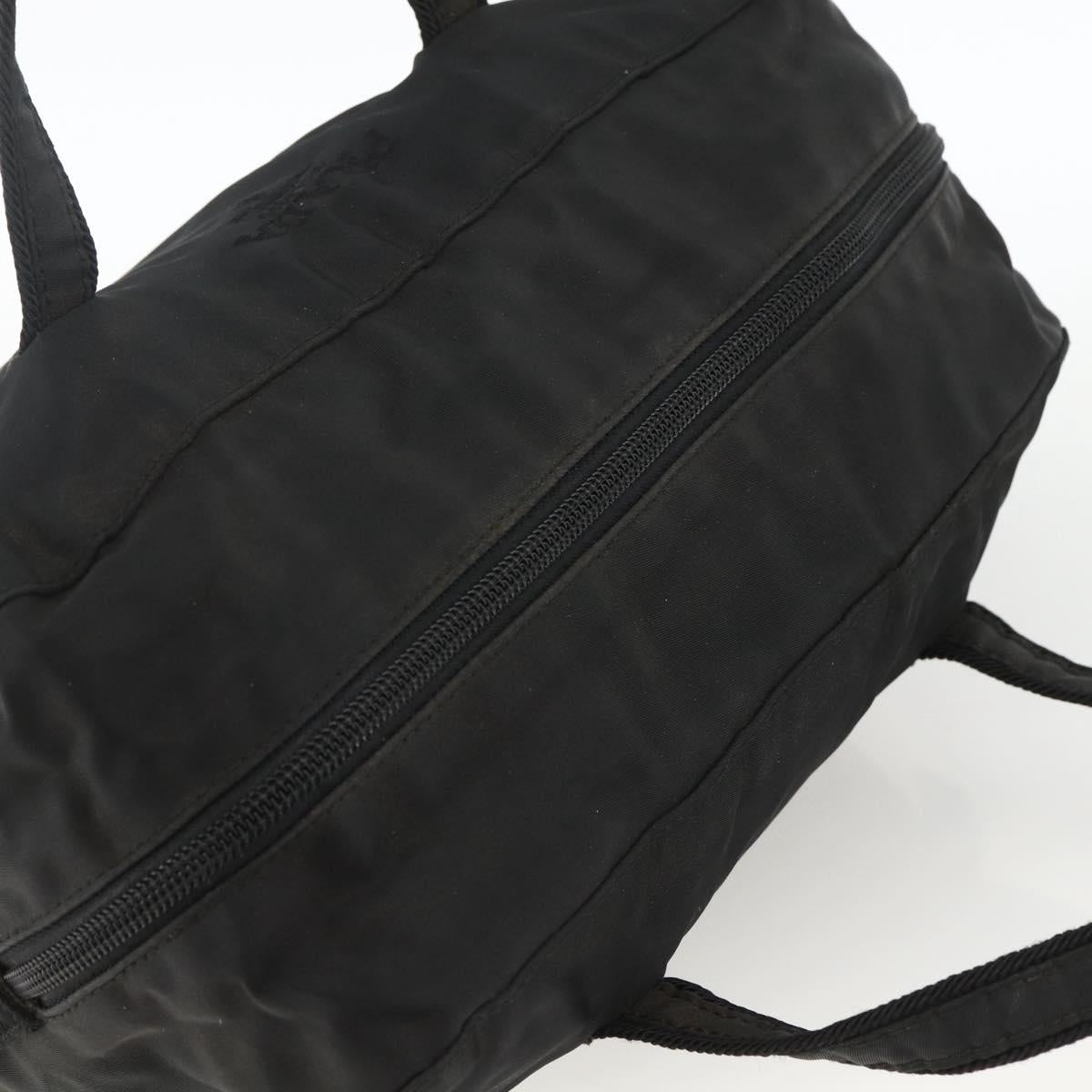 PRADA Hand Bag Nylon Black Silver Auth ARZ694