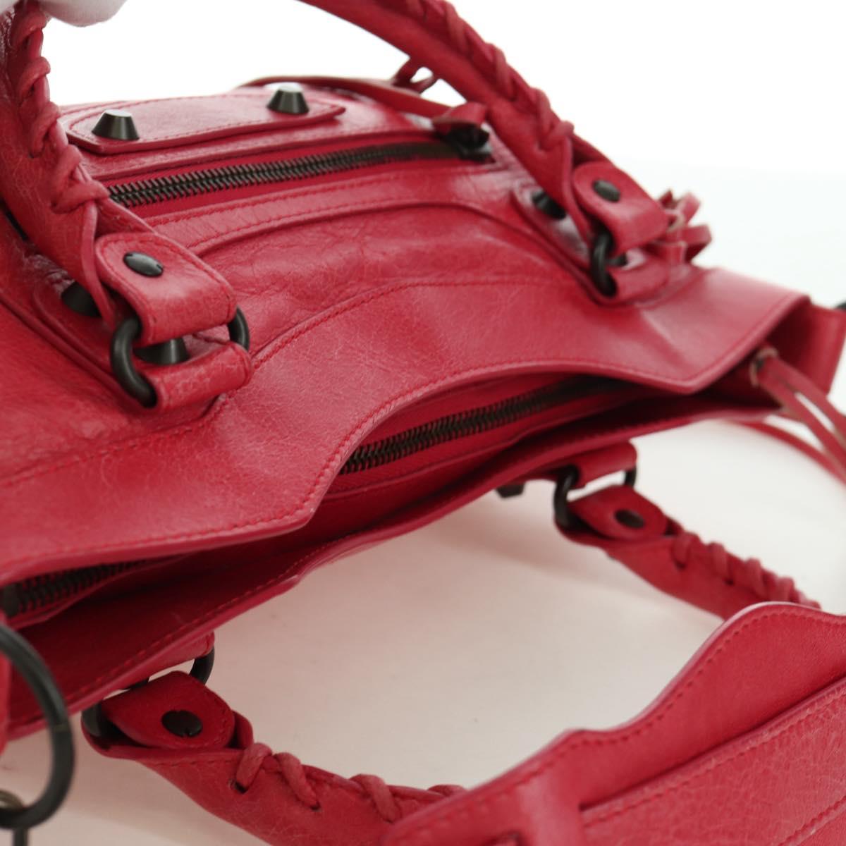 BALENCIAGA The First Hand Bag Leather 2way Pink 103208 Auth ARZ707SAV