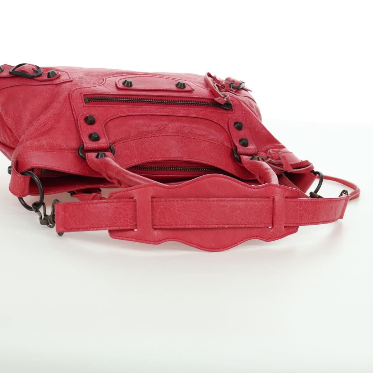 BALENCIAGA The First Hand Bag Leather 2way Pink 103208 Auth ARZ707SAV