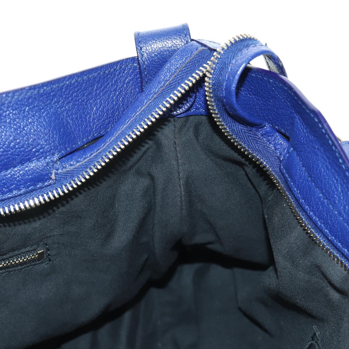 BALENCIAGA The Town Metallic Edge Bag Leather 2way Navy 240579 Auth ARZ708SAV