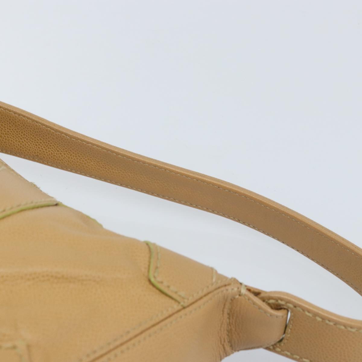 CHANEL Hand Bag Caviar Skin Beige Gold CC Auth ARZ712A