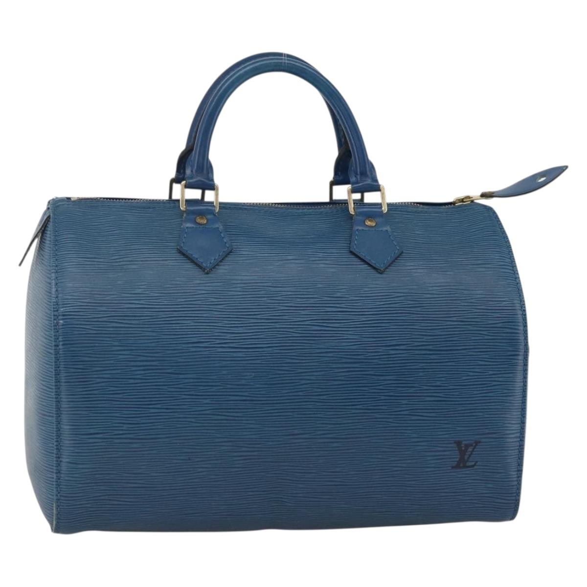 LOUIS VUITTON Epi Speedy 30 Hand Bag Toledo Blue M43005 LV Auth BSZ702A