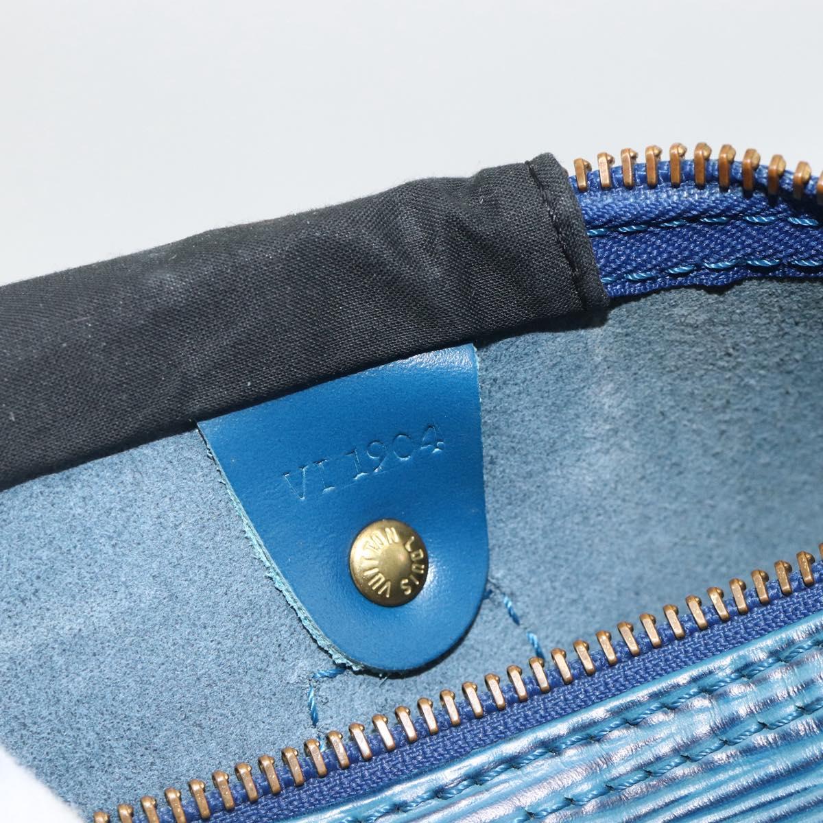 LOUIS VUITTON Epi Speedy 30 Hand Bag Toledo Blue M43005 LV Auth BSZ702A