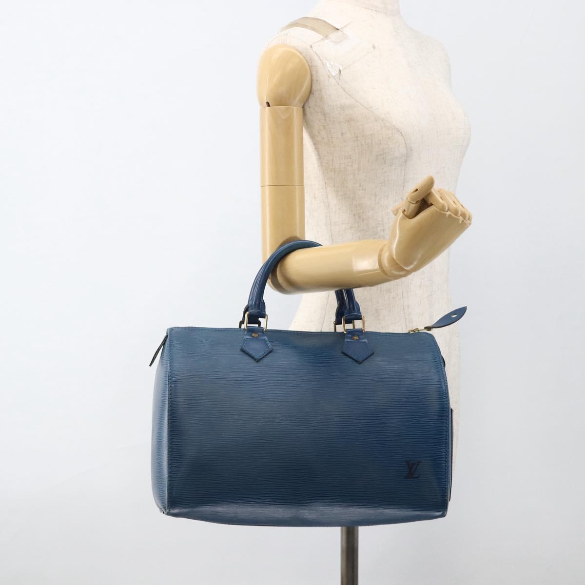 LOUIS VUITTON Epi Speedy 30 Hand Bag Toledo Blue M43005 LV Auth BSZ702A