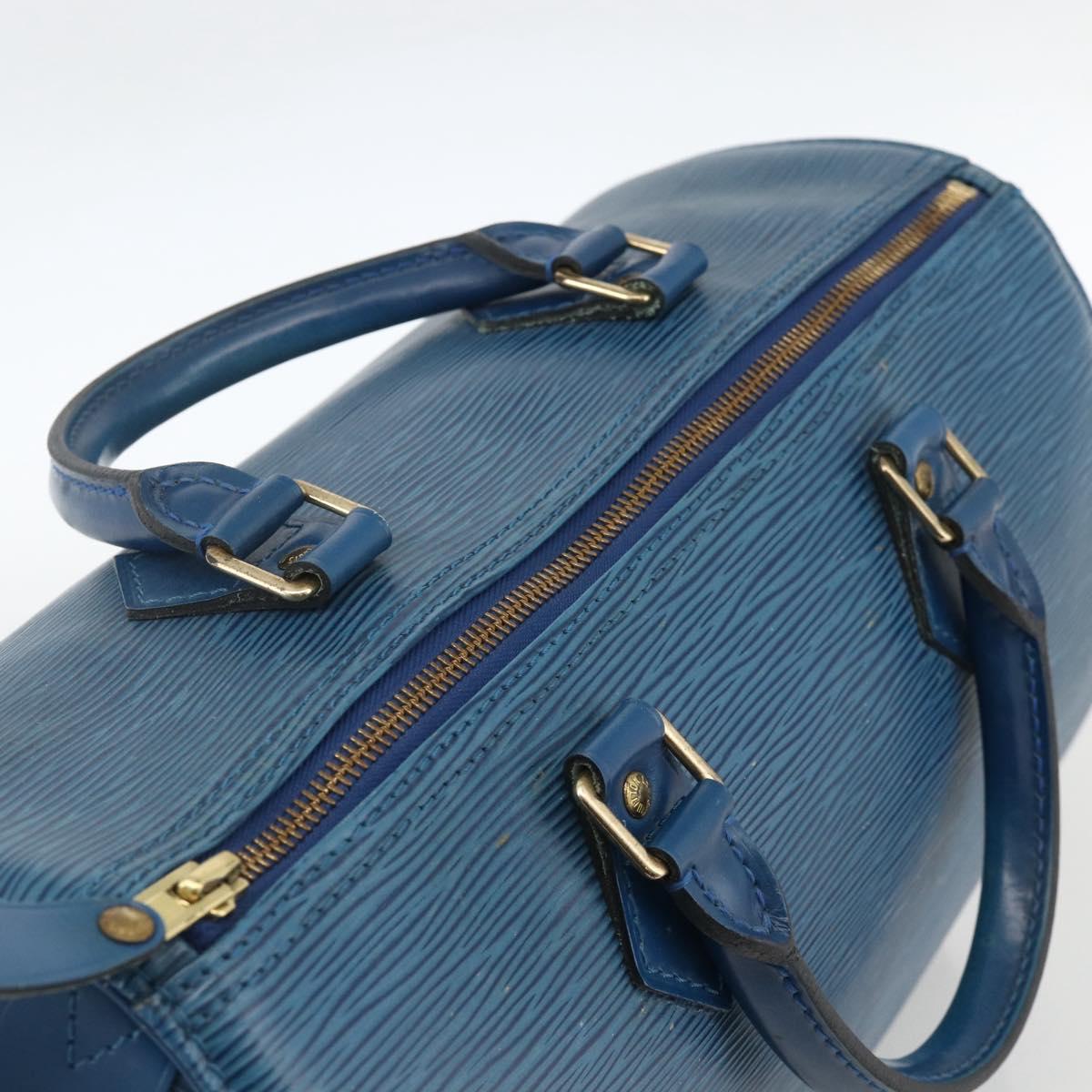 LOUIS VUITTON Epi Speedy 30 Hand Bag Toledo Blue M43005 LV Auth BSZ702A