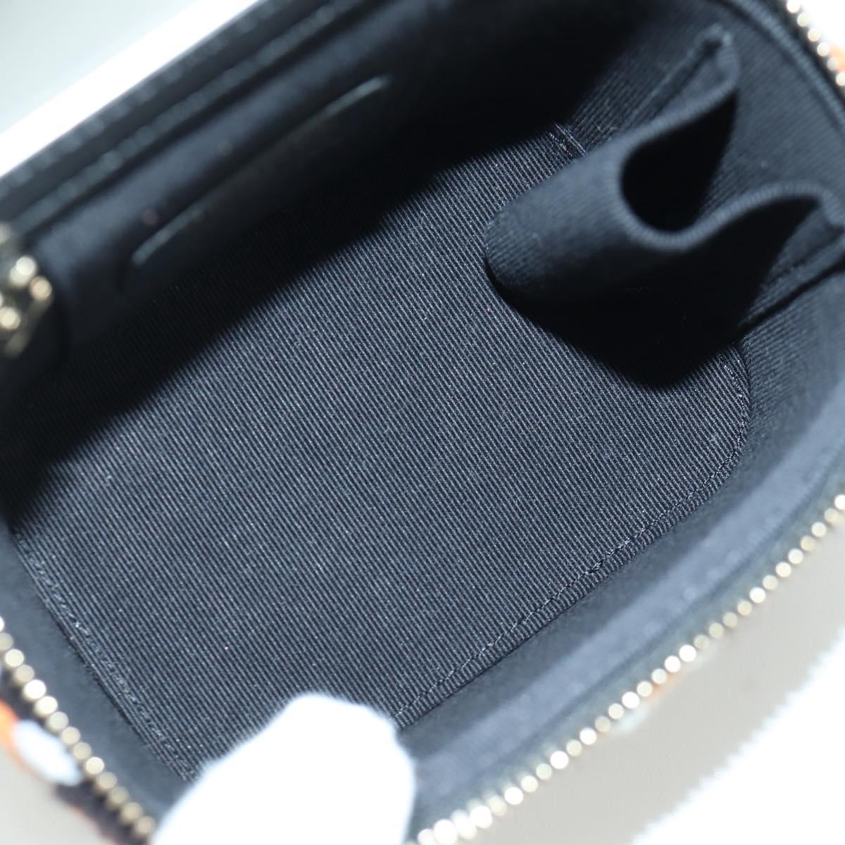 CHANEL Matelasse Chain Vanity Bag Tweed Multicolor Gold CC Auth BSZ708SM