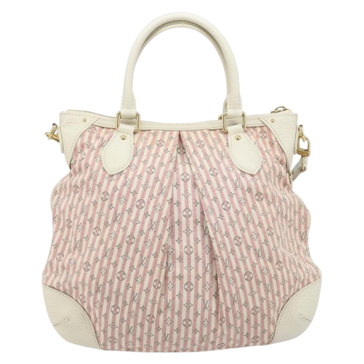 LOUIS VUITTON Mini Lin Croisette Marina PM Bag Pink White M95495 LV Auth ARZ743V
