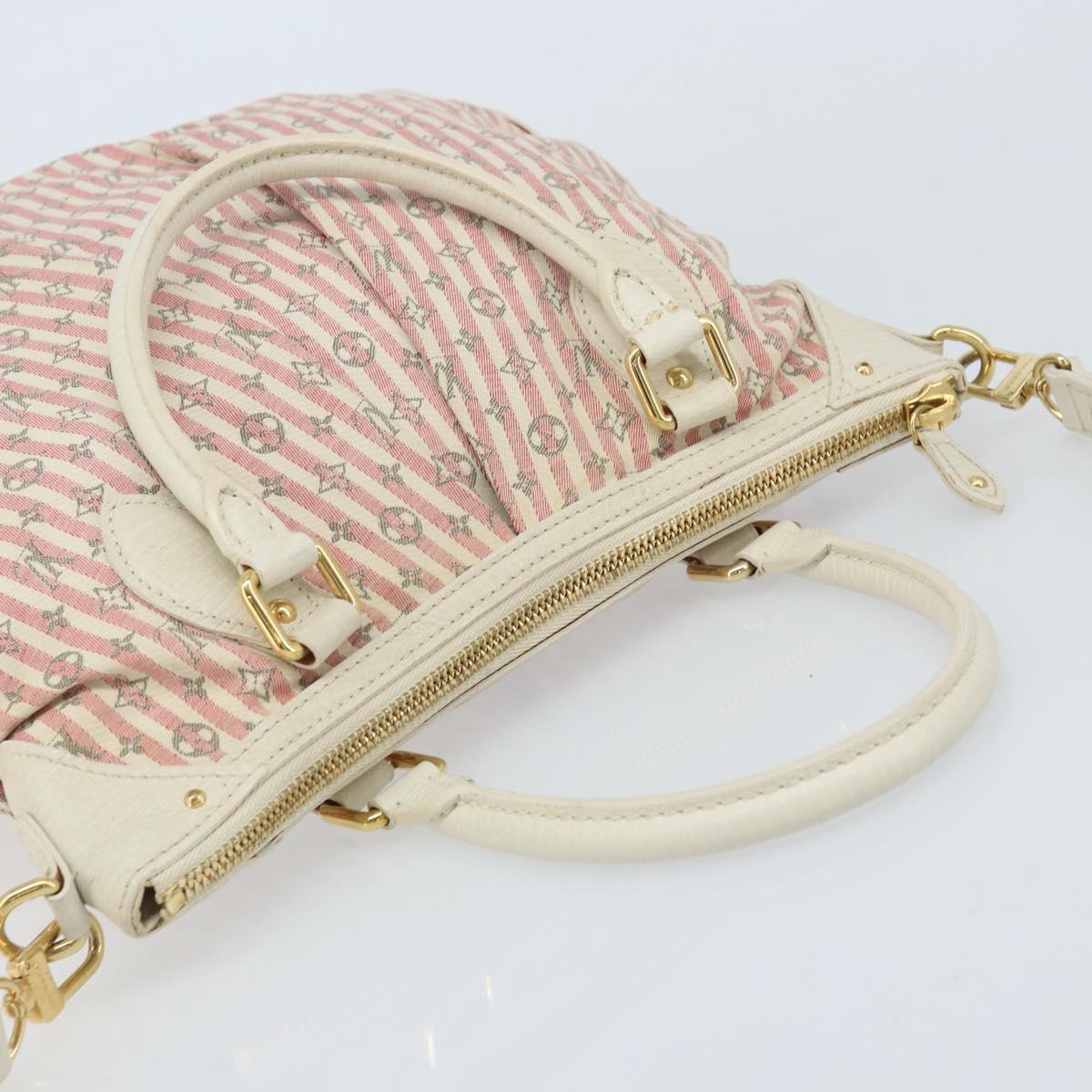 LOUIS VUITTON Mini Lin Croisette Marina PM Bag Pink White M95495 LV Auth ARZ743V