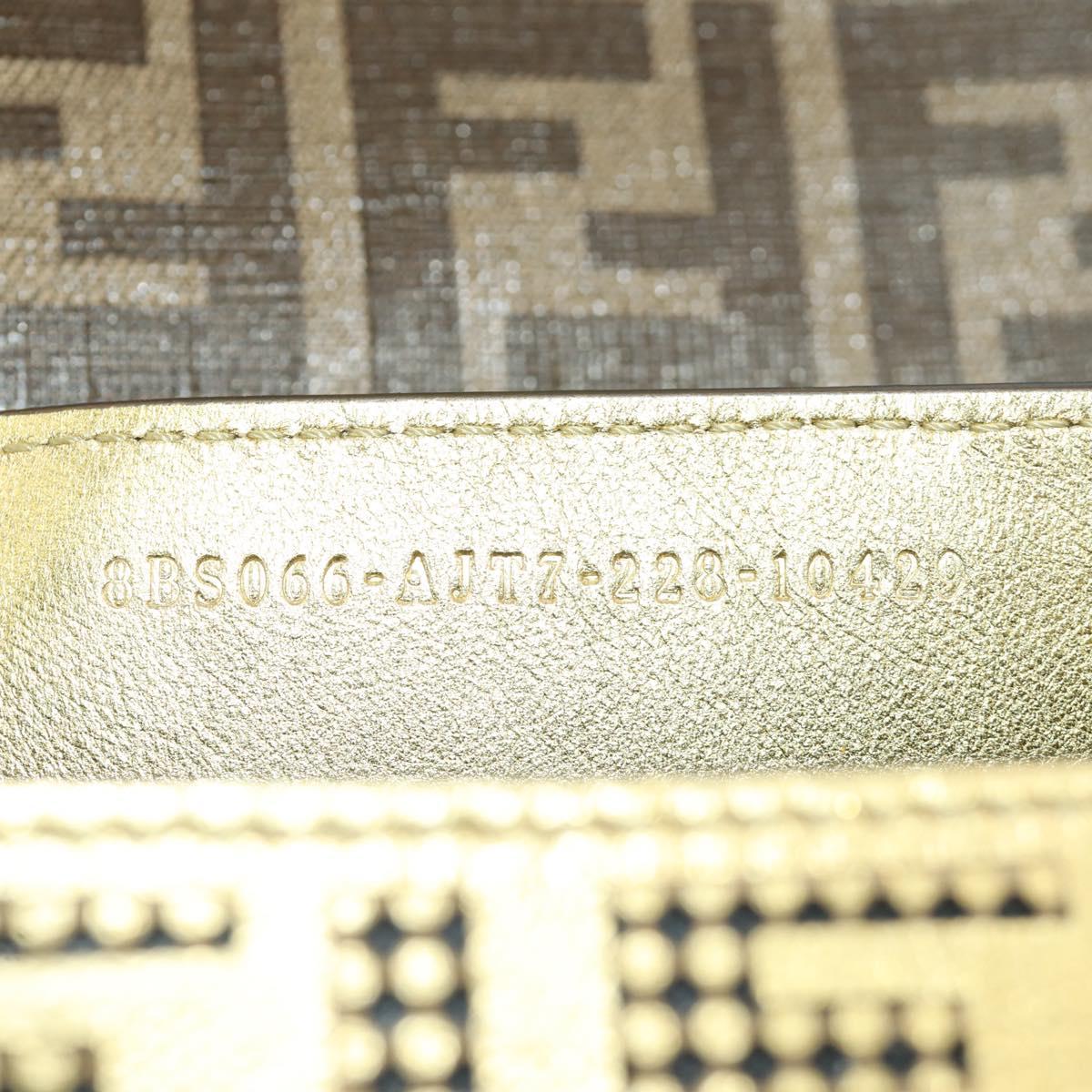 FENDI FENDACE Mini Bucket Shoulder Bag Leather Gold Auth ARZ750SM
