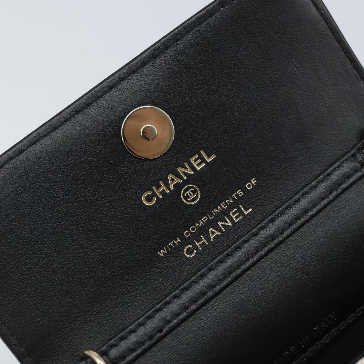 CHANEL Chain Shoulder Pouch Mini Matelasse 12 Satin Beige Gold CC Auth ARZ751SAM