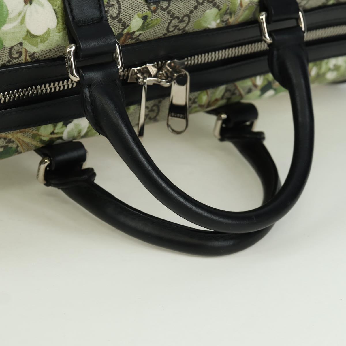 GUCCI GG Blooms GG Supreme Bag PVC 2way Beige Silver 406380 Auth ARZ752SAM