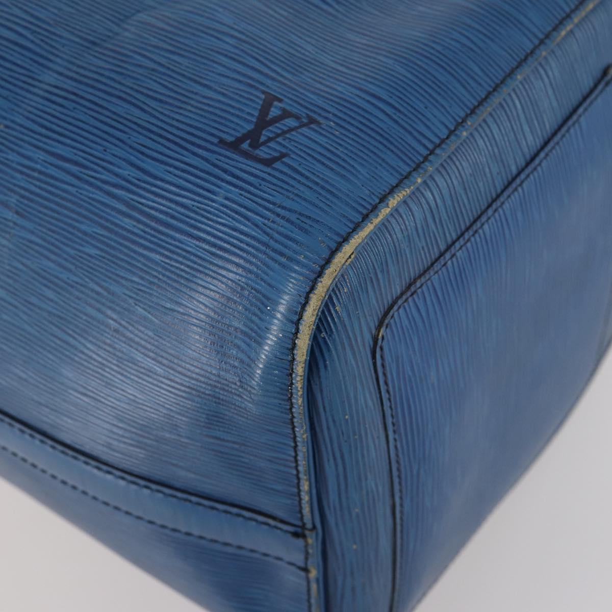 LOUIS VUITTON Epi Keepall 45 Boston Bag Blue M42975 LV Auth ARZ760