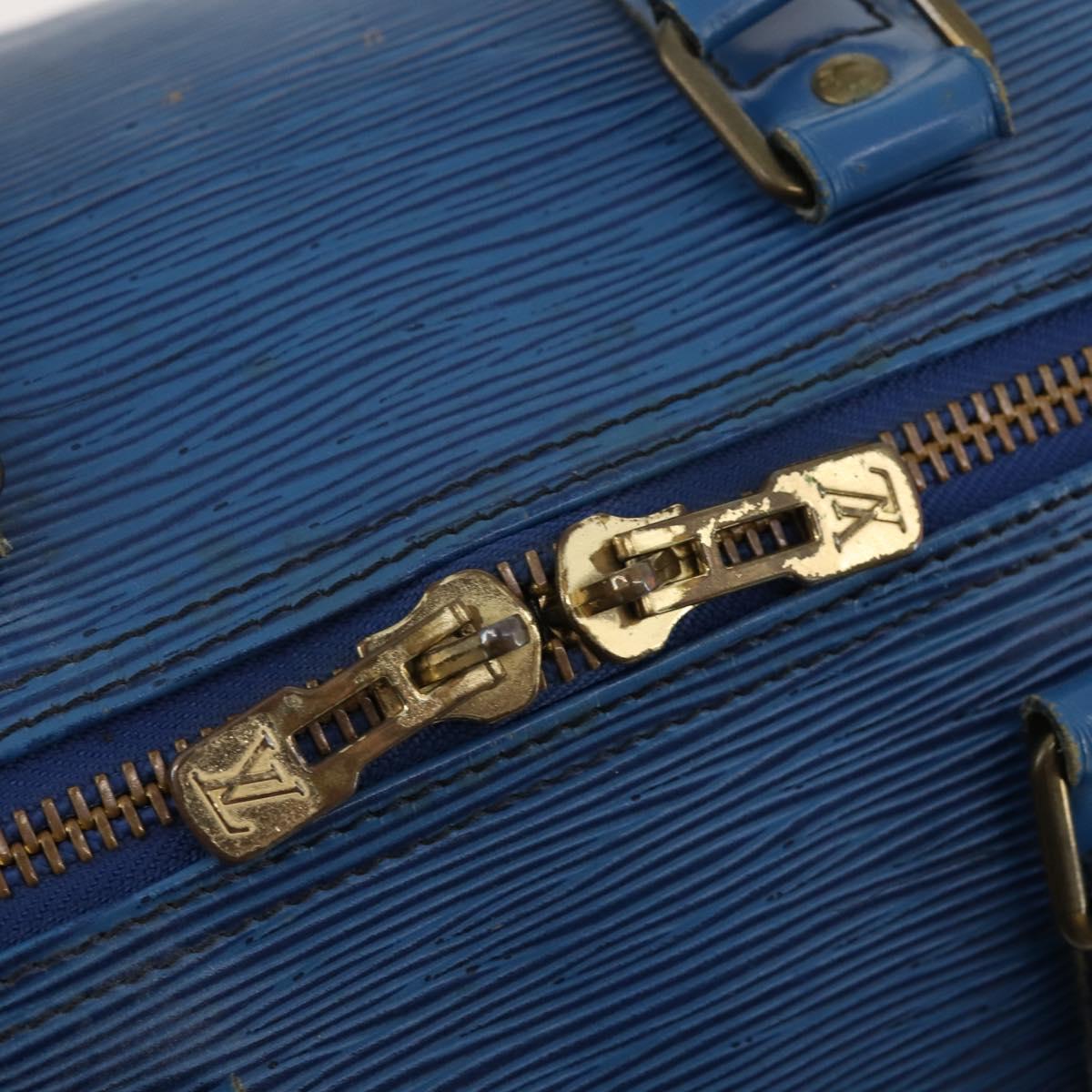LOUIS VUITTON Epi Keepall 45 Boston Bag Blue M42975 LV Auth ARZ760