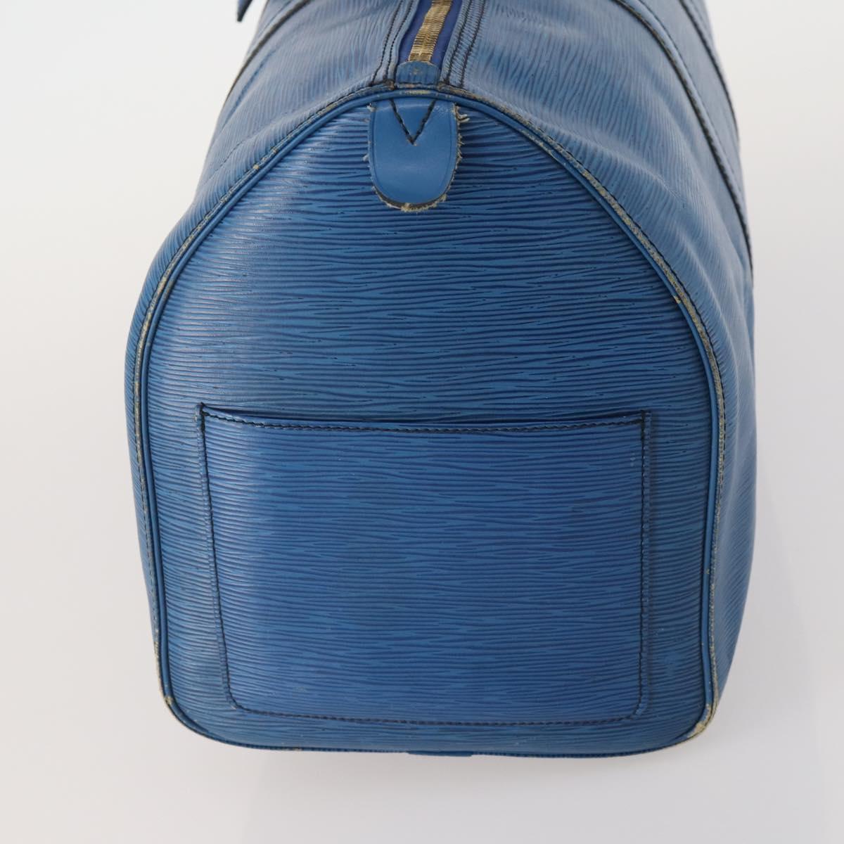 LOUIS VUITTON Epi Keepall 45 Boston Bag Blue M42975 LV Auth ARZ760