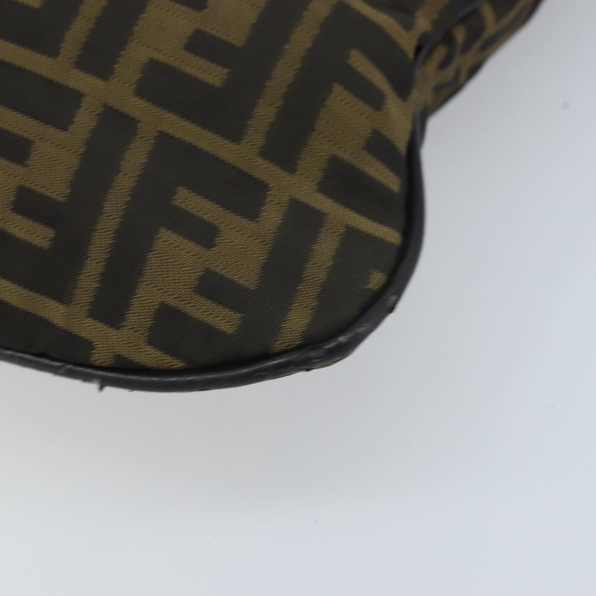 FENDI Zucca Canvas Shoulder Bag Brown Black Auth ARZ776
