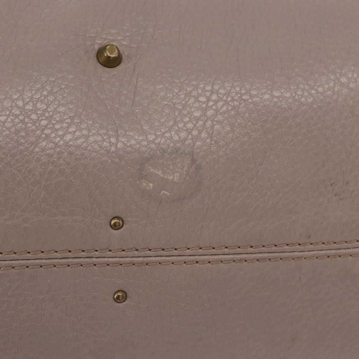 Chloe Paddington Hand Bag Leather Gray Gold Silver Auth ARZ787V