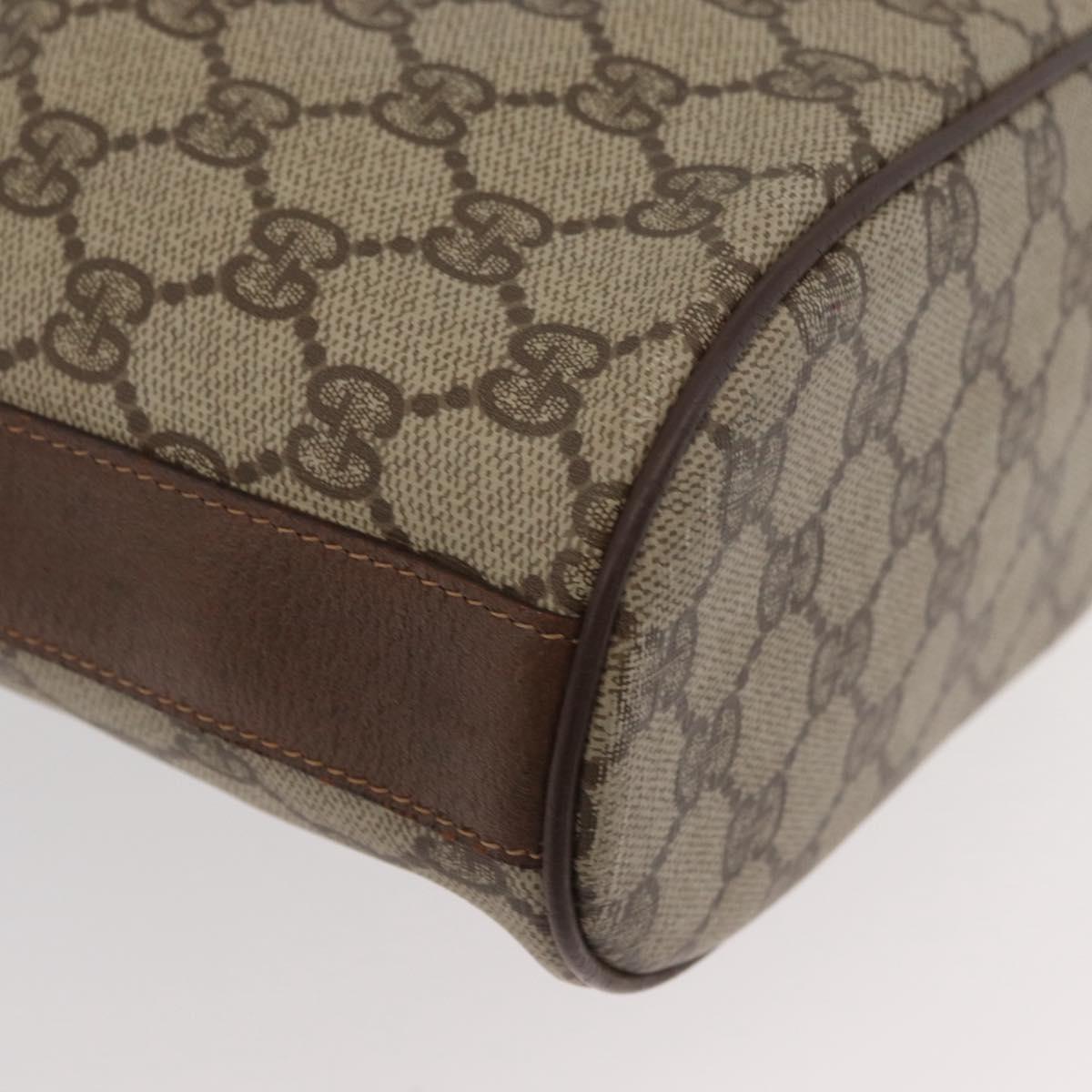 GUCCI GG Supreme Shoulder Bag PVC Beige Gold Auth ARZ789