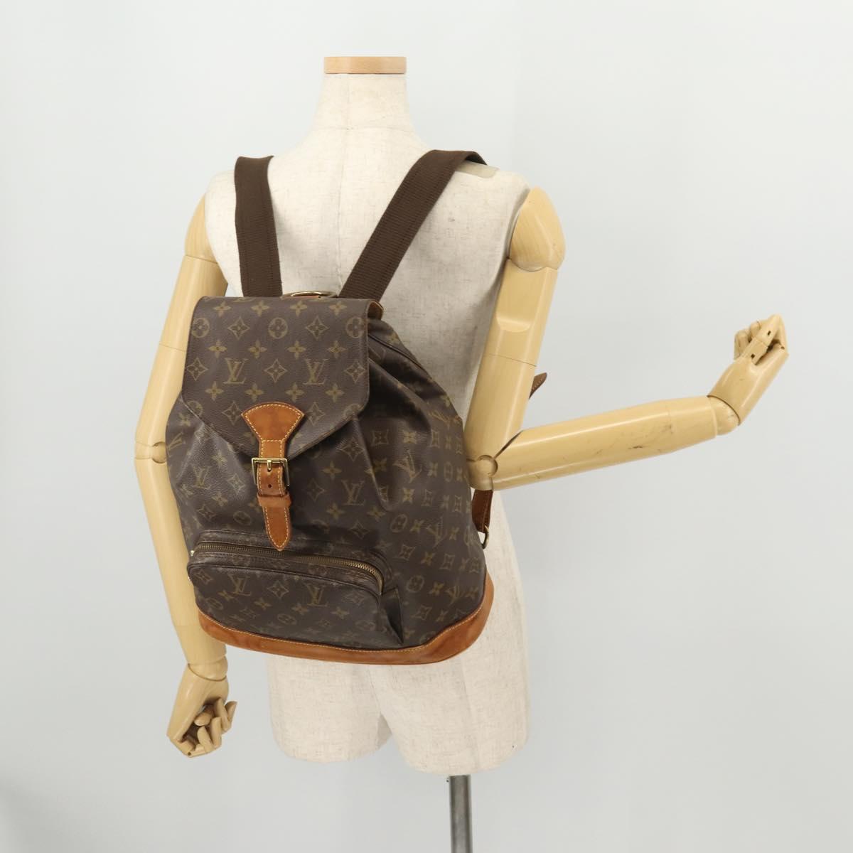 LOUIS VUITTON Monogram Montsouris GM Backpack M51135 LV Auth ARZ795