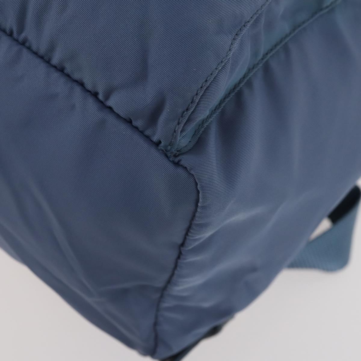 PRADA Backpack Nylon Light Blue Silver Auth ARZ796
