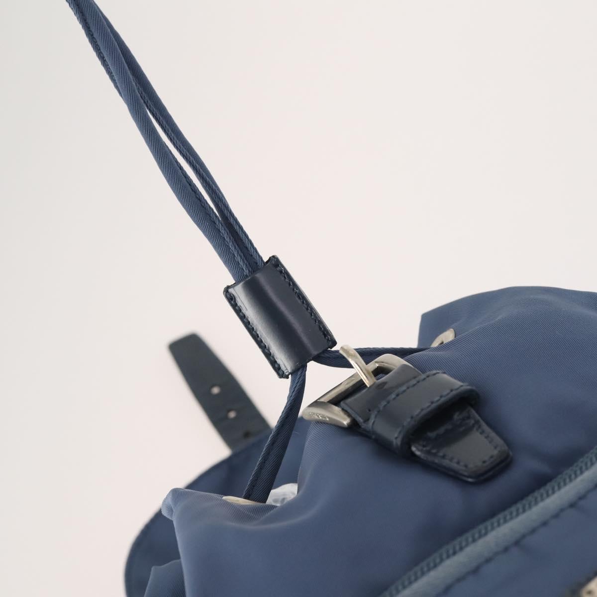 PRADA Backpack Nylon Light Blue Silver Auth ARZ796