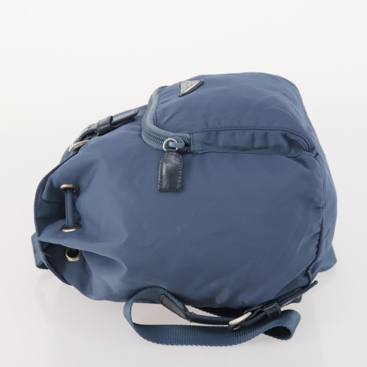 PRADA Backpack Nylon Light Blue Silver Auth ARZ796