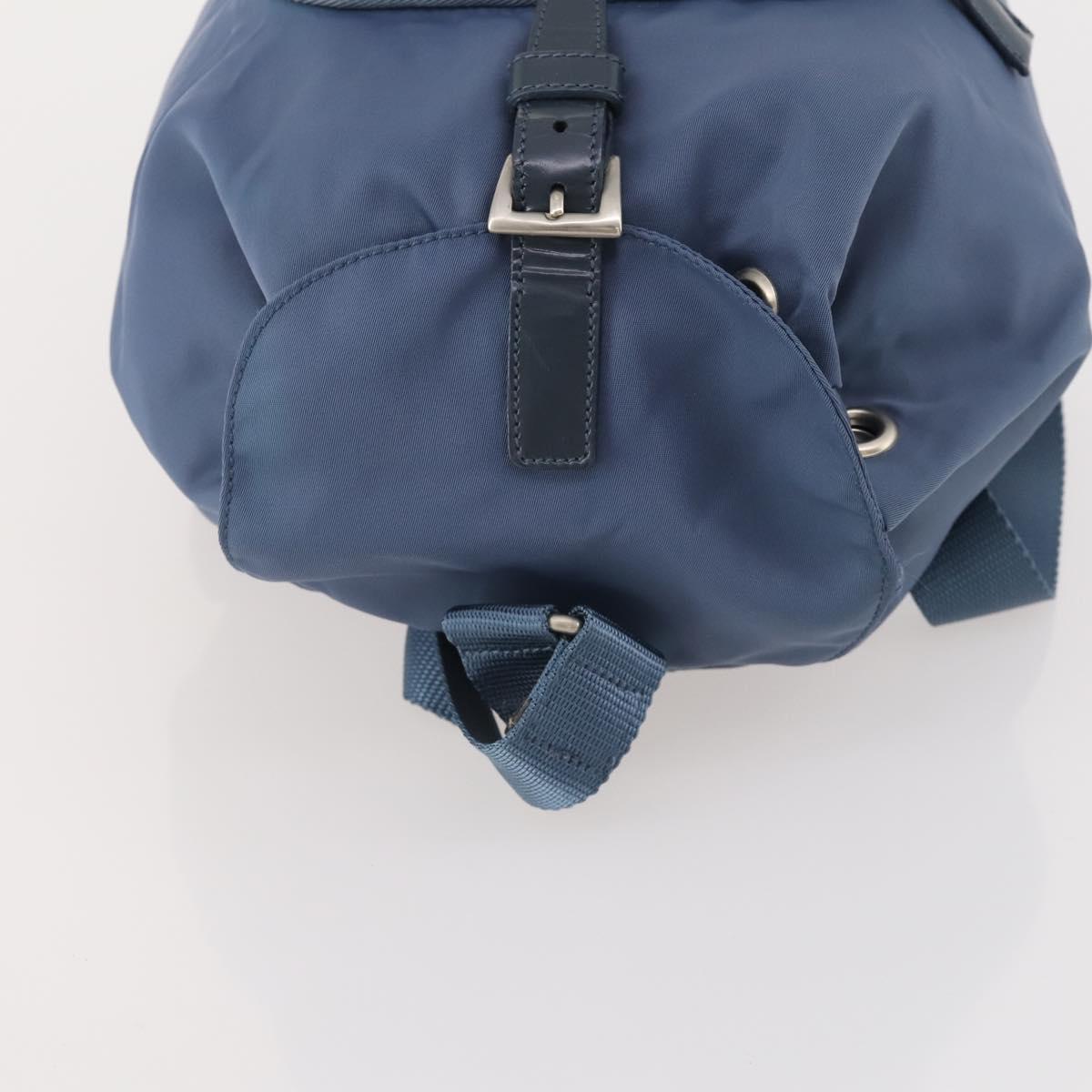 PRADA Backpack Nylon Light Blue Silver Auth ARZ796