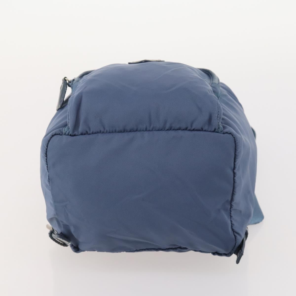 PRADA Backpack Nylon Light Blue Silver Auth ARZ796