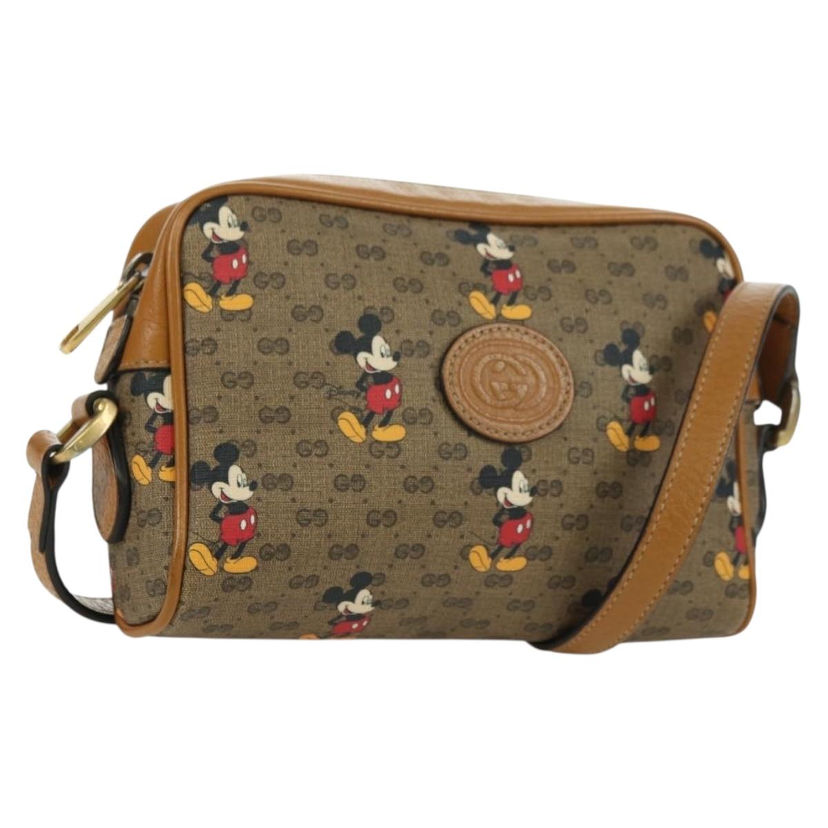 GUCCI Micro GG Supreme Disney Collaboration Bag PVC Beige 602536 Auth ARZ810M