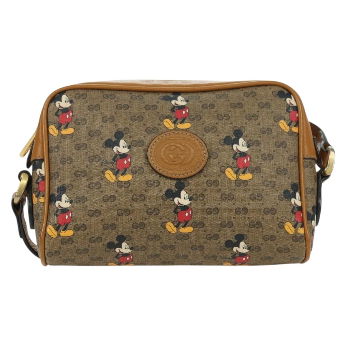 GUCCI Micro GG Supreme Disney Collaboration Bag PVC Beige 602536 Auth ARZ810M