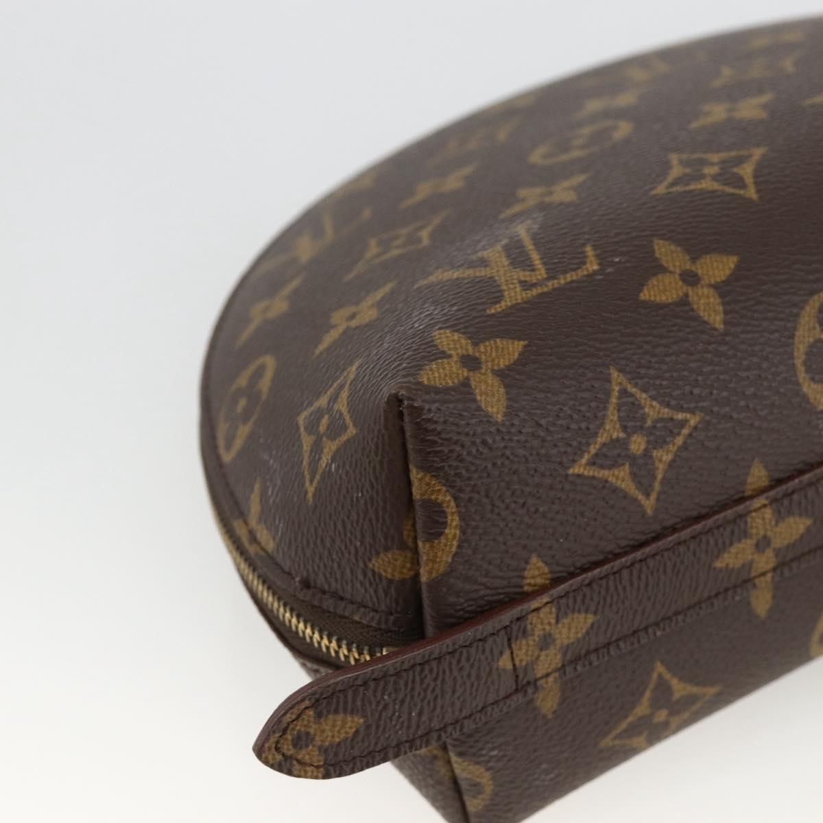 LOUIS VUITTON Monogram Trousse Demi Ronde Cosmetic Pouch M47520 LV Auth ARZ812