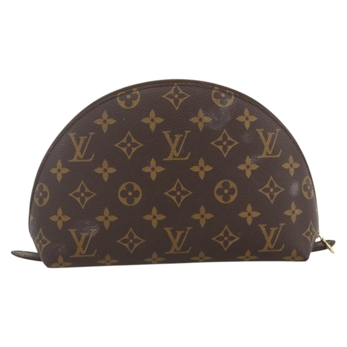 LOUIS VUITTON Monogram Trousse Demi Ronde Cosmetic Pouch M47520 LV Auth ARZ812