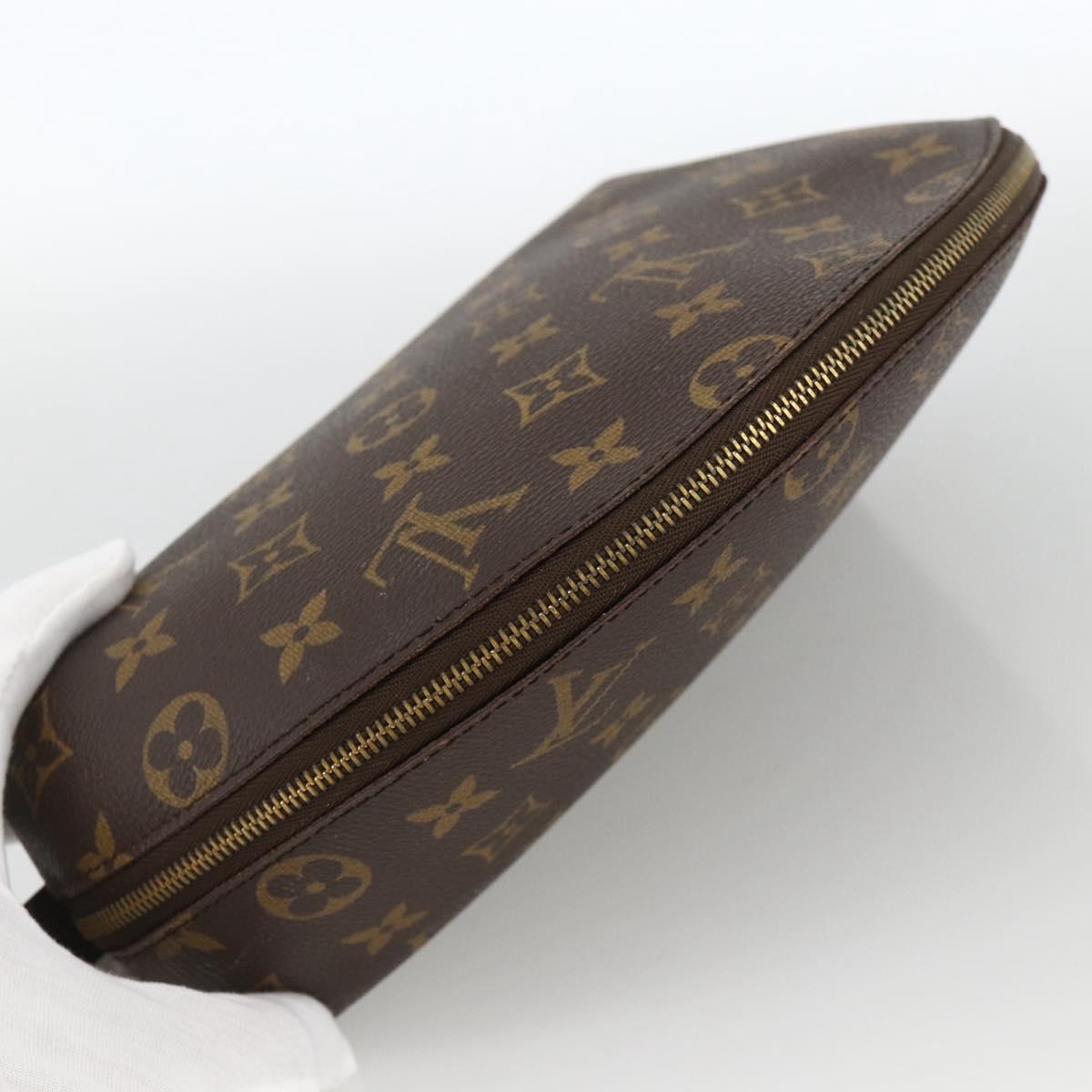 LOUIS VUITTON Monogram Trousse Demi Ronde Cosmetic Pouch M47520 LV Auth ARZ812