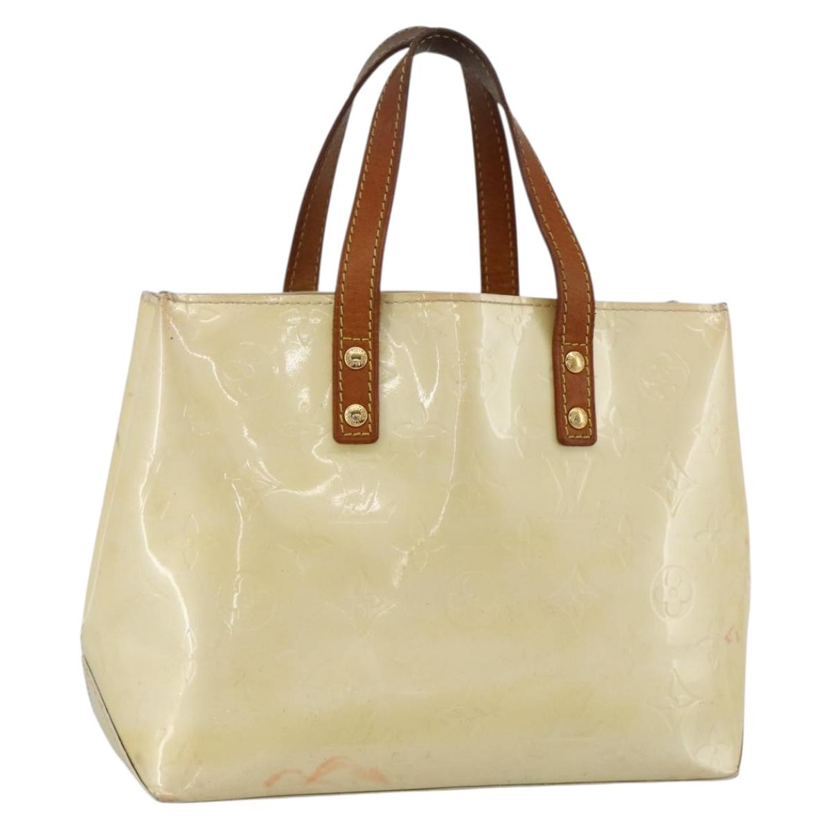 LOUIS VUITTON Monogram Vernis Reade PM Hand Bag Perle M91336 LV Auth ARZ815