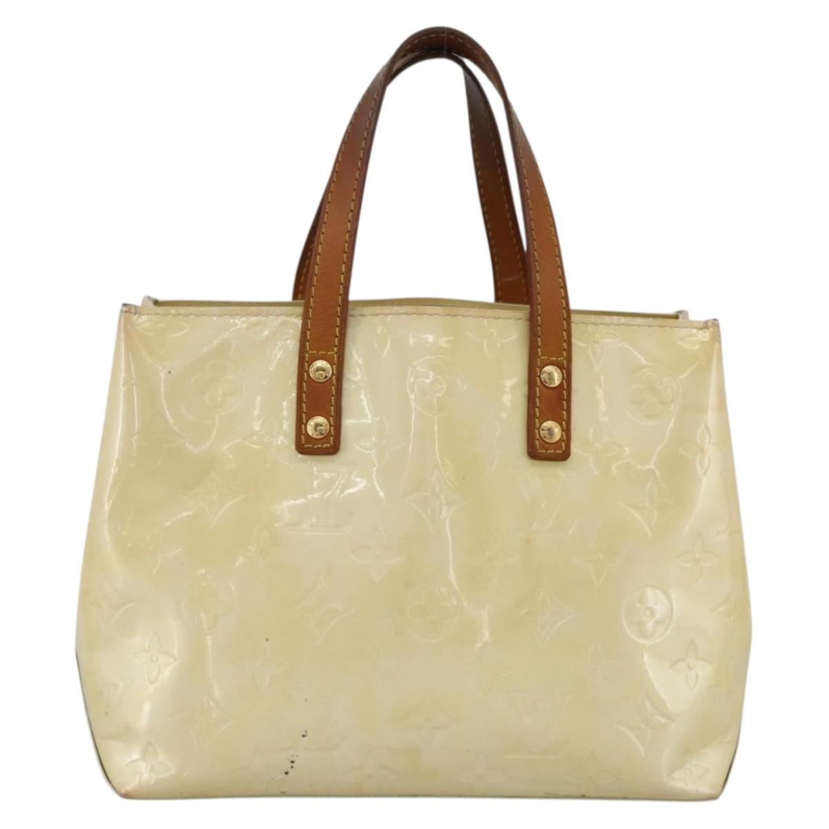 LOUIS VUITTON Monogram Vernis Reade PM Hand Bag Perle M91336 LV Auth ARZ815