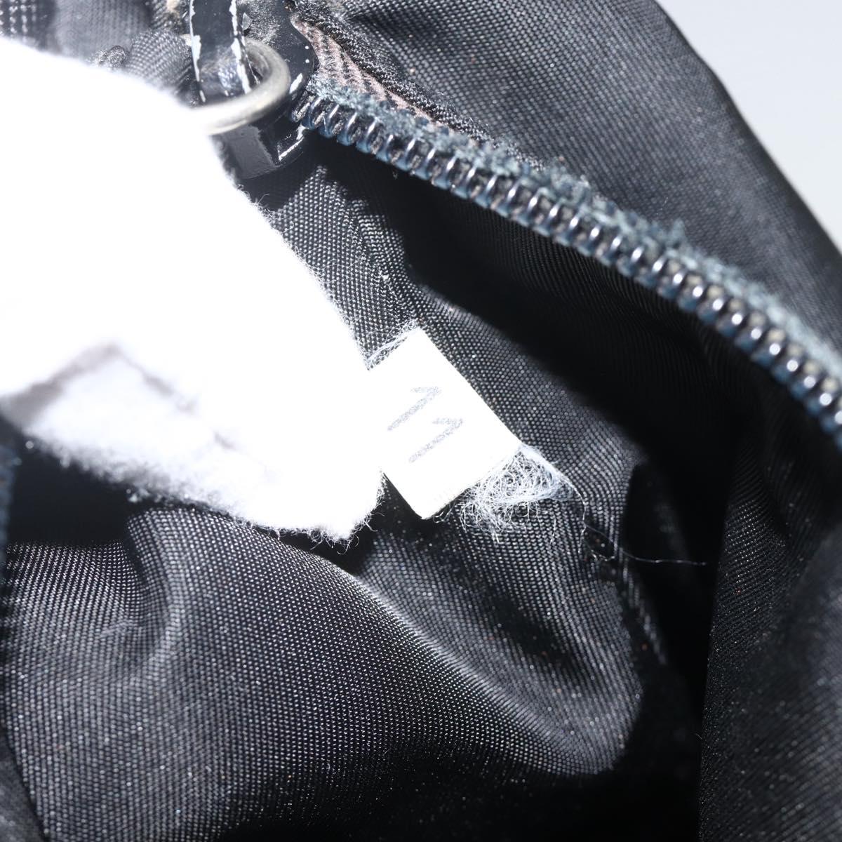 PRADA Hand Pouch Nylon Black Silver Auth ARZ818