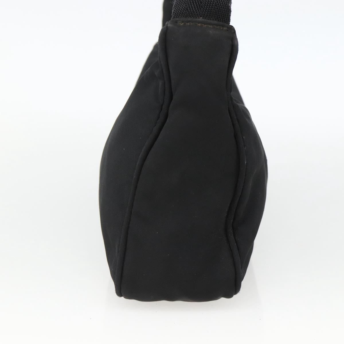PRADA Hand Pouch Nylon Black Silver Auth ARZ818