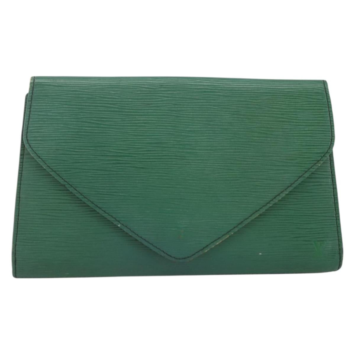 LOUIS VUITTON Epi Art Deco Clutch Bag Green M52634 LV Auth ARZ821