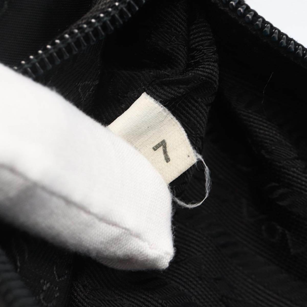 PRADA Pouch Nylon Black Silver Auth ARZ823A