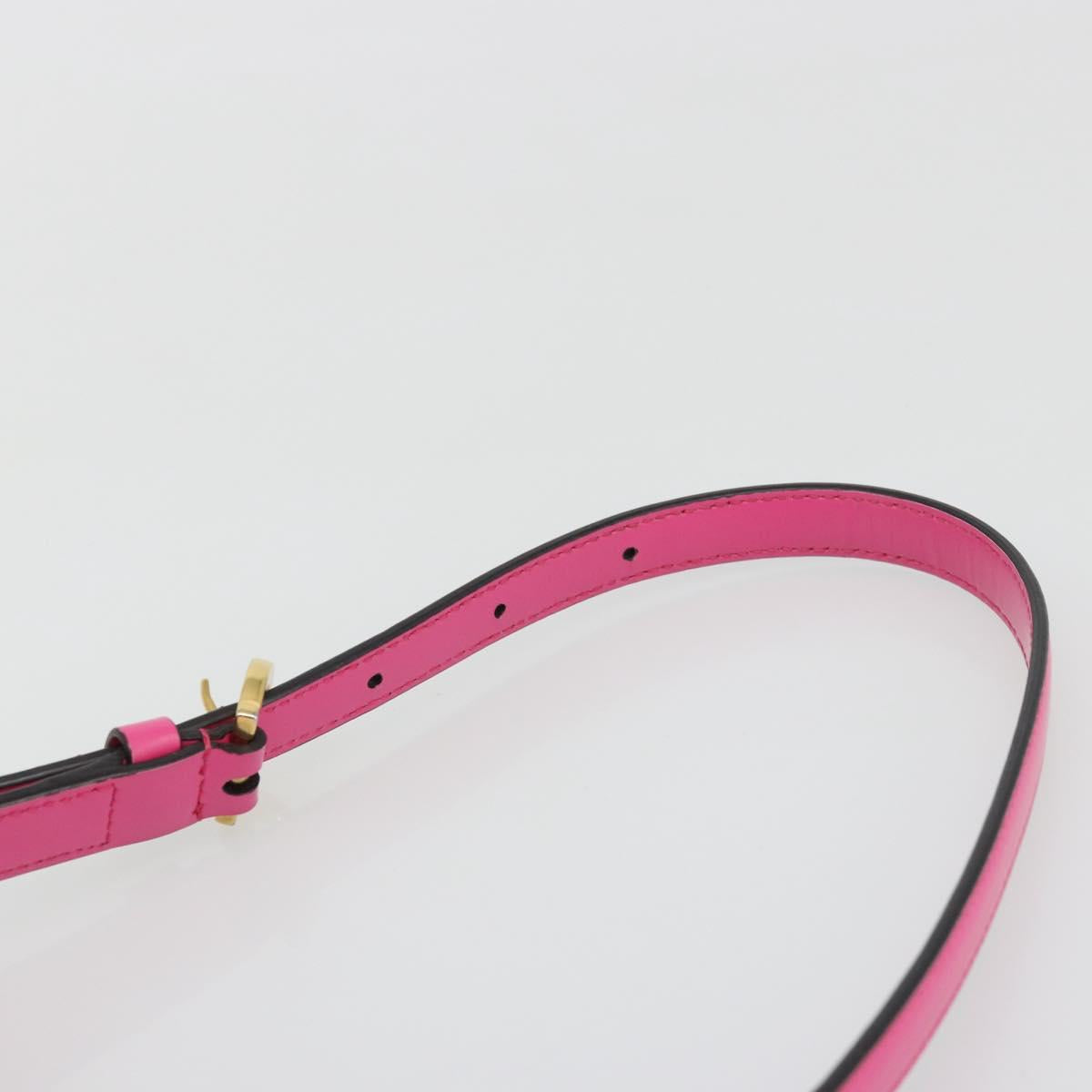 Salvatore Ferragamo Gancini Shoulder Bag Leather Pink Gold Auth ARZ836A