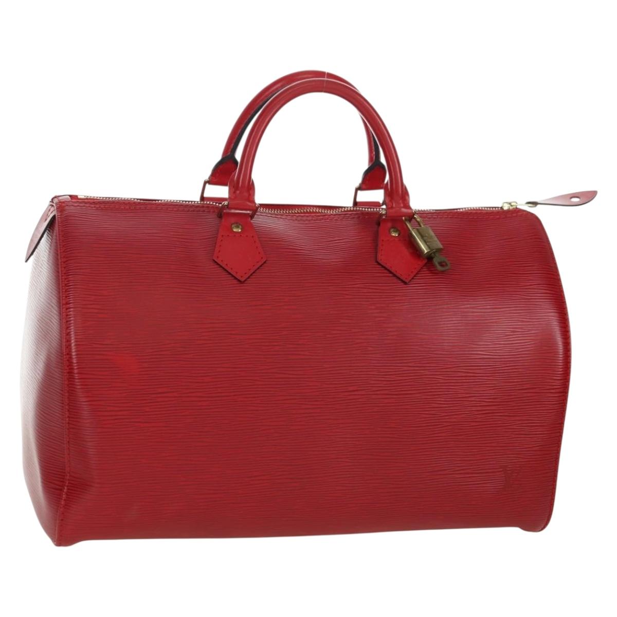 LOUIS VUITTON Epi Speedy 35 Hand Bag Castilian Red M42997 LV Auth ARZ854V