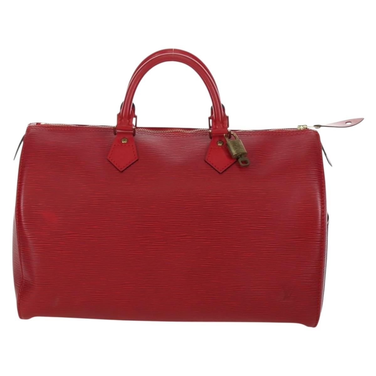 LOUIS VUITTON Epi Speedy 35 Hand Bag Castilian Red M42997 LV Auth ARZ854V