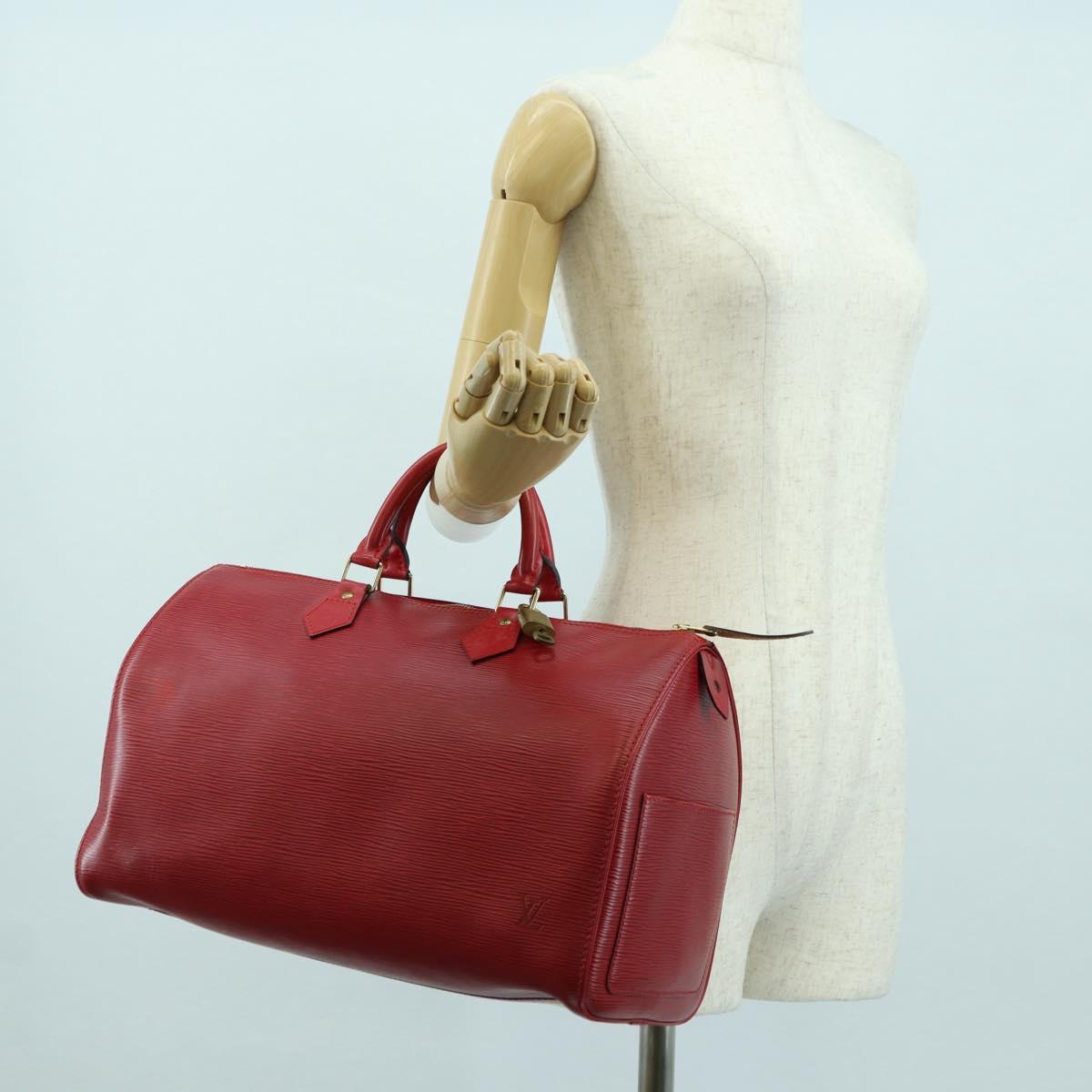 LOUIS VUITTON Epi Speedy 35 Hand Bag Castilian Red M42997 LV Auth ARZ854V