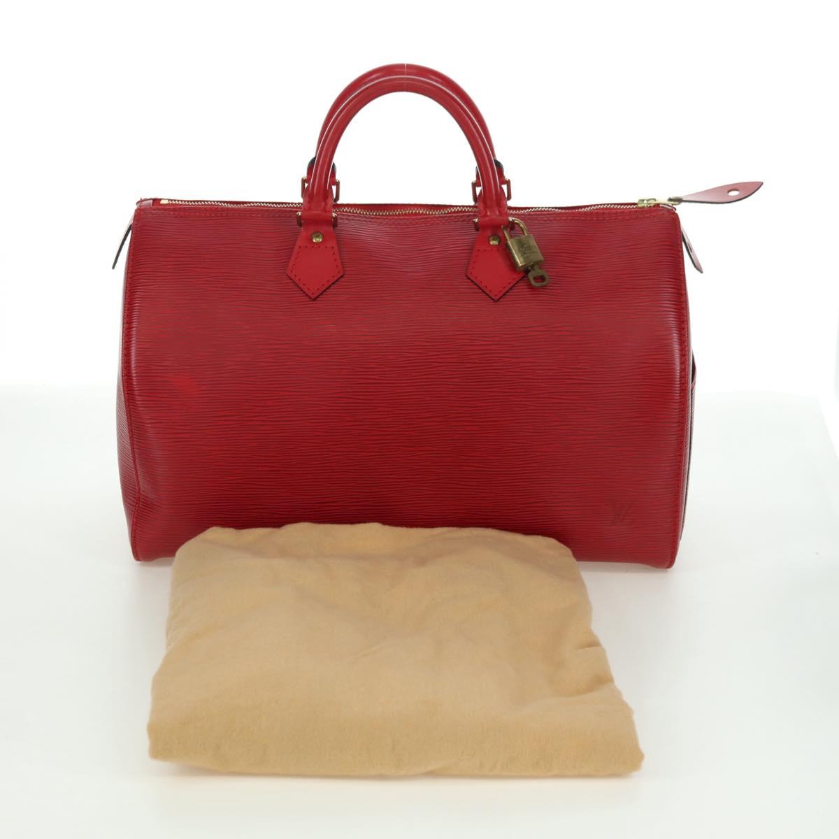 LOUIS VUITTON Epi Speedy 35 Hand Bag Castilian Red M42997 LV Auth ARZ854V