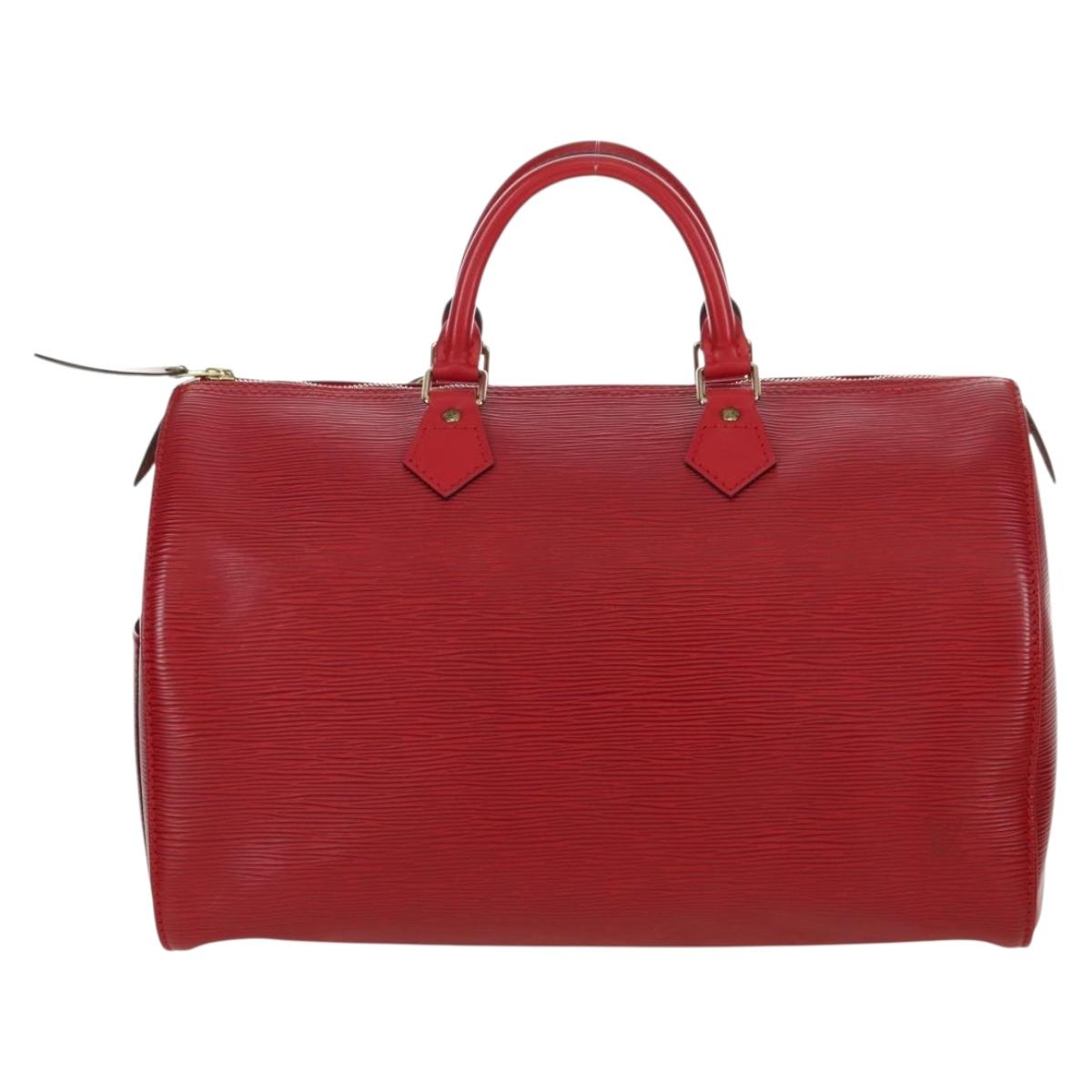LOUIS VUITTON Epi Speedy 35 Hand Bag Castilian Red M42997 LV Auth ARZ854V