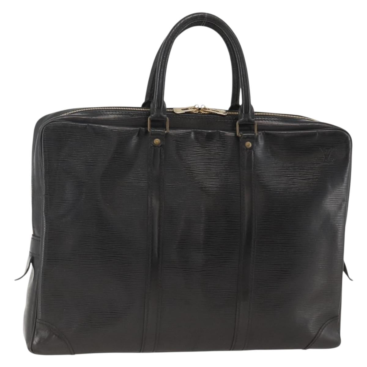 LOUIS VUITTON Epi Porte Documents Voyage Business Bag Black M40321 Auth ARZ858