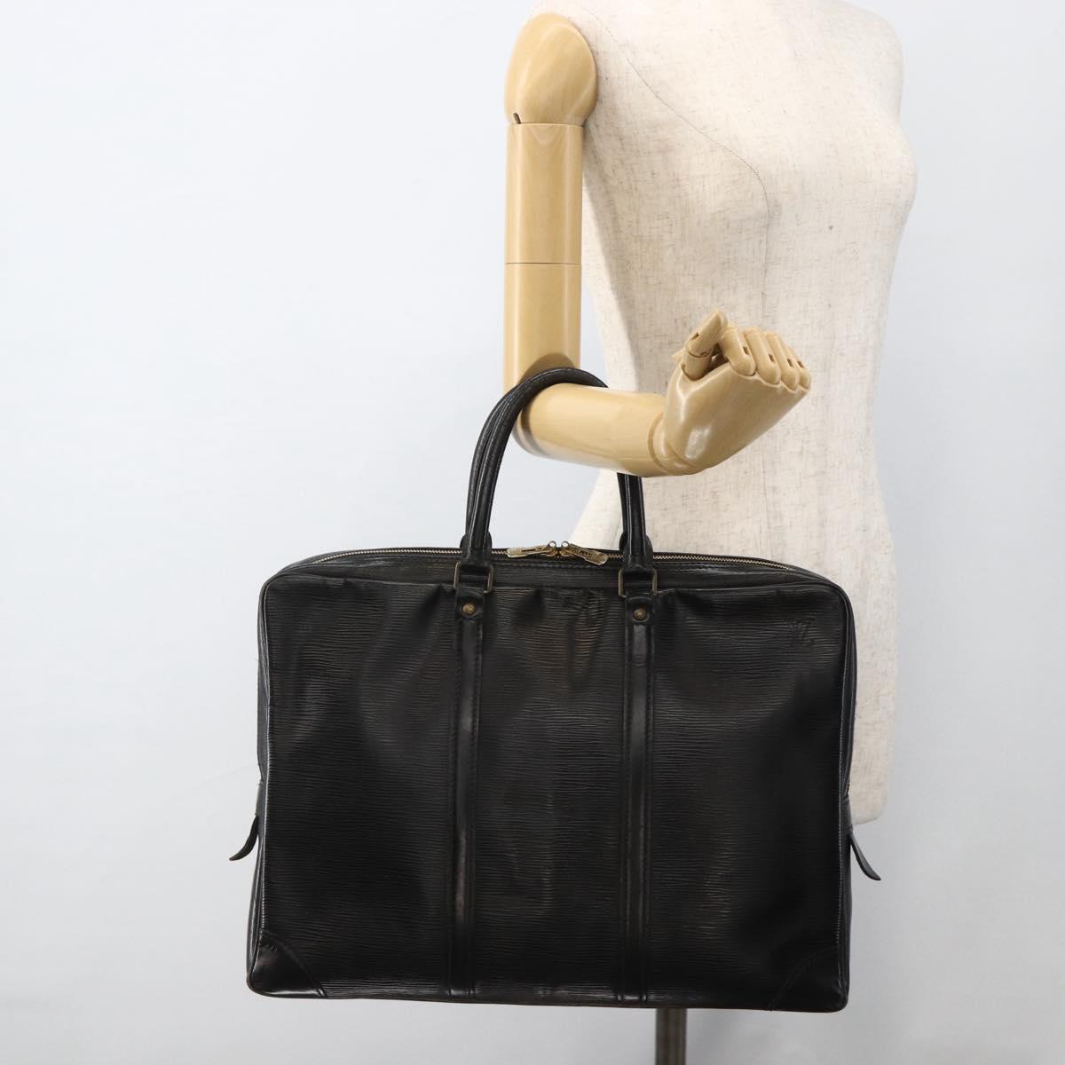 LOUIS VUITTON Epi Porte Documents Voyage Business Bag Black M40321 Auth ARZ858