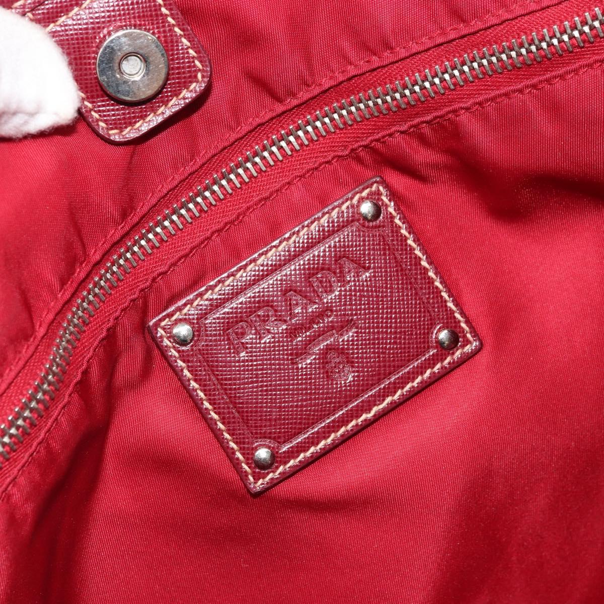 PRADA Tote Bag Nylon Pink Silver Auth ARZ877
