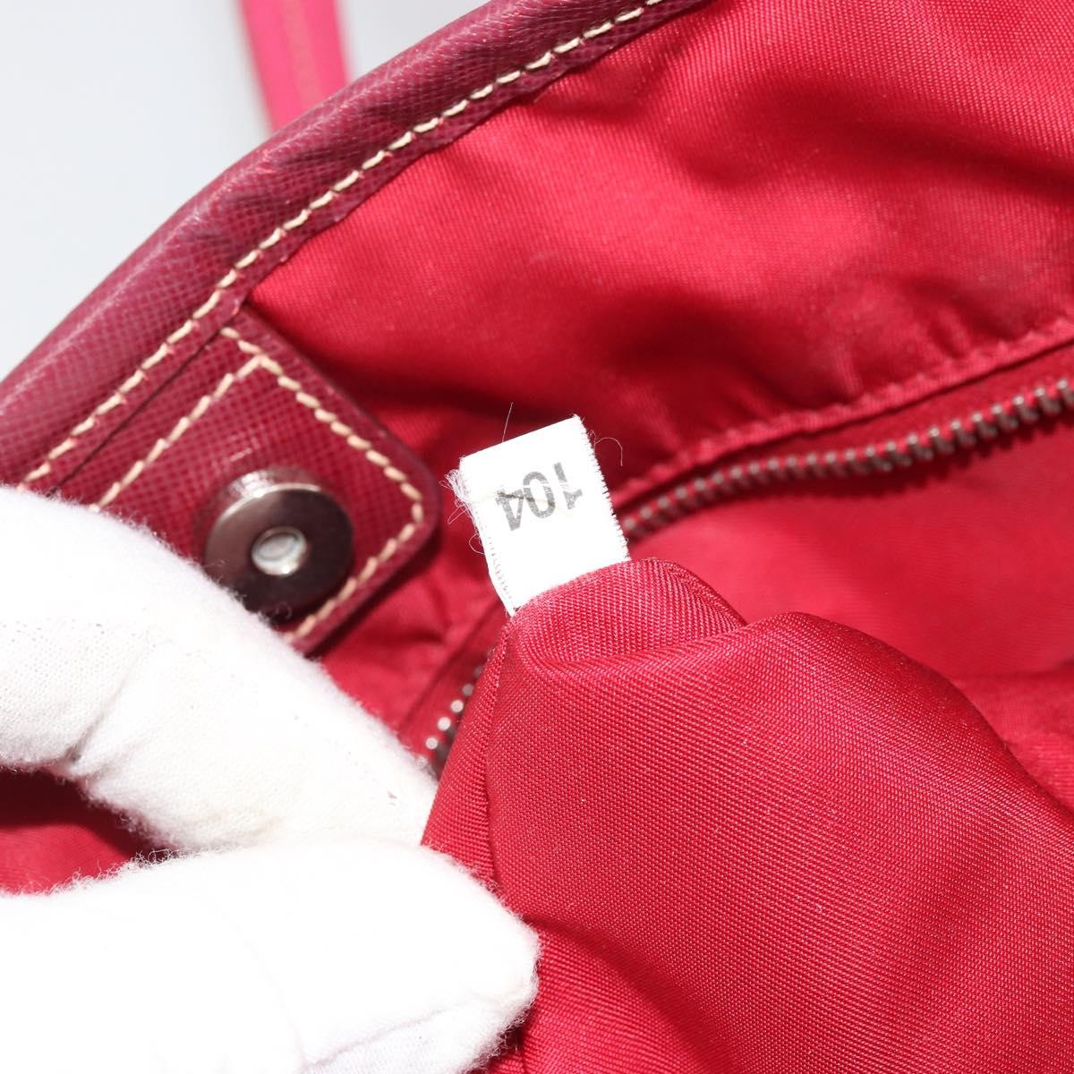 PRADA Tote Bag Nylon Pink Silver Auth ARZ877