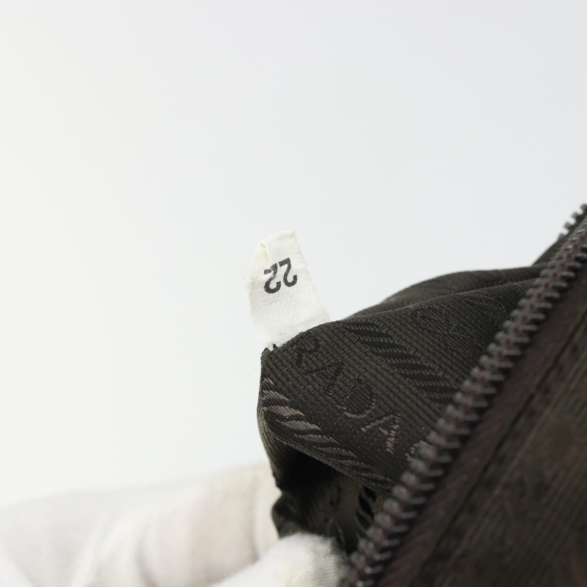 PRADA Hand Bag Nylon Brown Silver Auth ARZ881