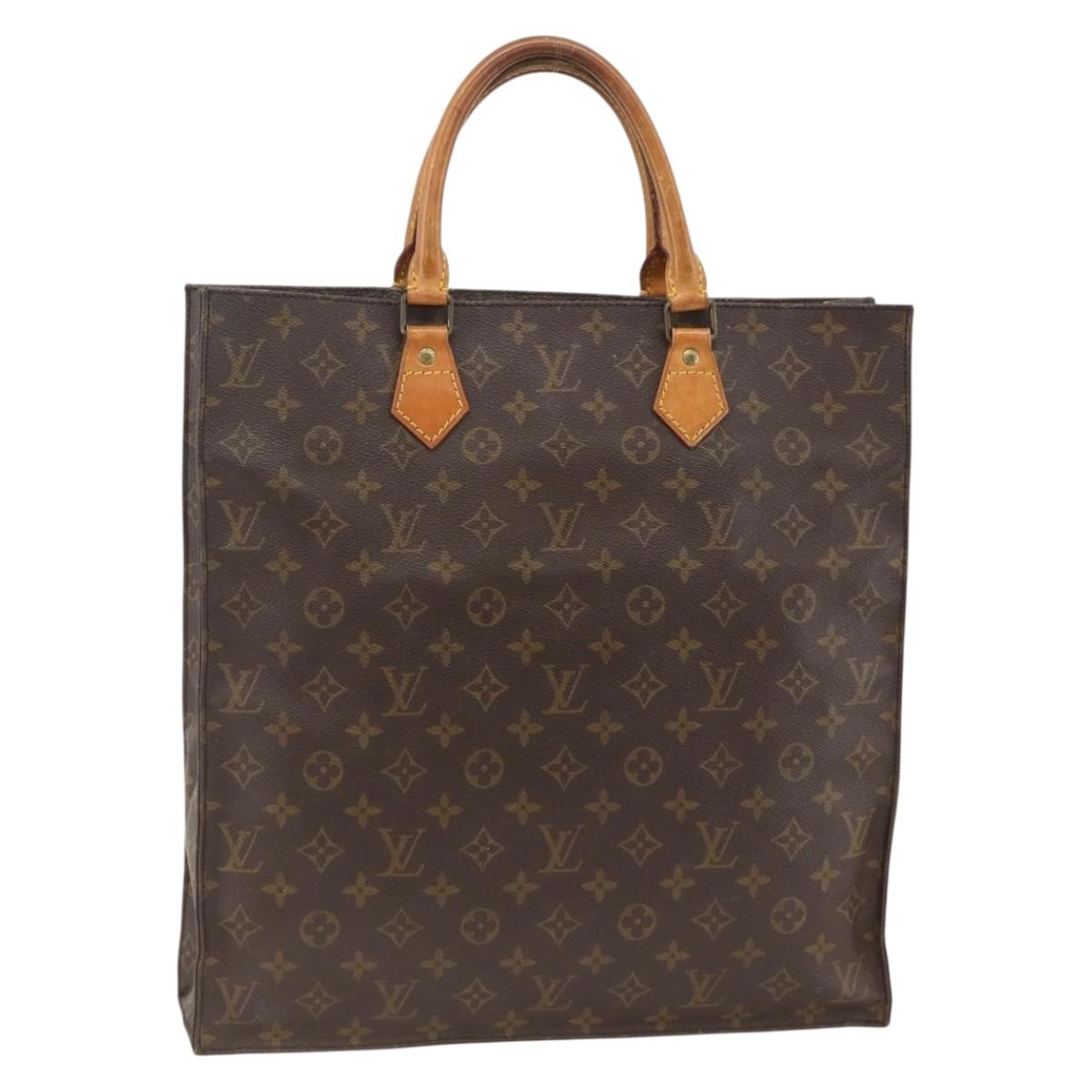 LOUIS VUITTON Monogram Sac Plat Hand Bag M51140 LV Auth ARZ886